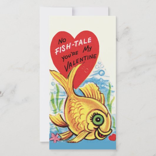  Geen Visstaart Schattigee Douane Retro Valentijn Feestdagenkaart (Voorkant)
