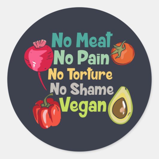 Geen vlees Geen Gezegde van de pijnboom Ronde Sticker (Voorkant)