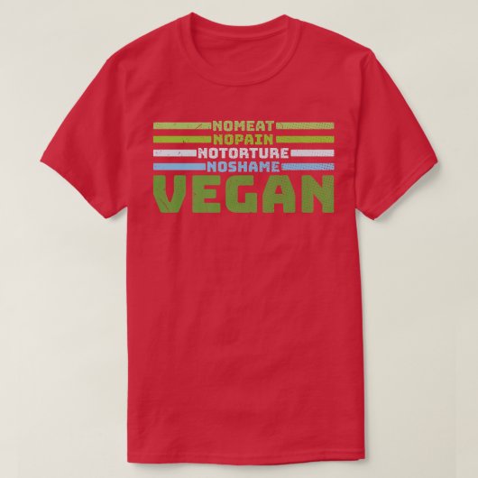 Geen vlees van de schaamte Vegan Plantbased Diet V T-shirt (Design voorkant)