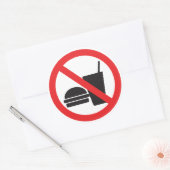 Geen voedsel of Drink teken Ronde Sticker (Envelop)