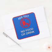 Geen voedsel of Drink teken Vierkante Sticker (Envelop)