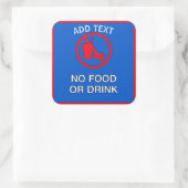 Geen voedsel of Drink teken Vierkante Sticker (Tas)