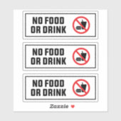 Geen voedsel of Drink verpakking van 3 Sticker (Vel)