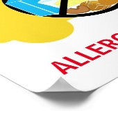 Geen voedsel toegestaan op school bus-allergie poster (Hoek)