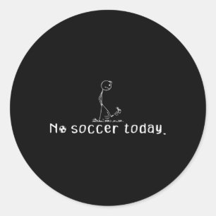 Geen voetbal vandaag Grappige droevige stokmannetj Ronde Sticker