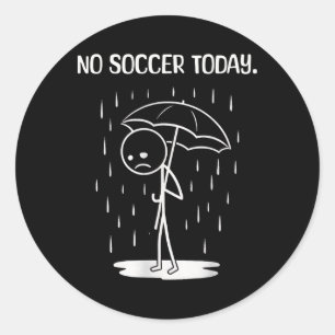 Geen voetbal vandaag Stick Figure Grappig Ronde Sticker