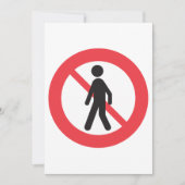 Geen voetgangers wegbord kaart (Voorkant)