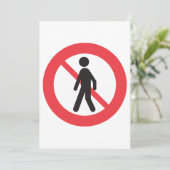 Geen voetgangers wegbord kaart (Staand voorkant)