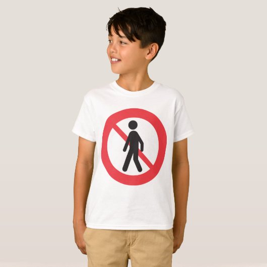 Geen voetgangers wegbord t-shirt (Voorkant volledig)