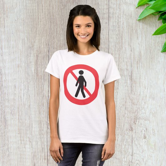 Geen voetgangers wegbord t-shirt