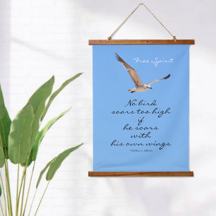 Geen vogel vliegt te hoog Meeuwen Blauw Hangend Wandkleed