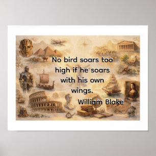 Geen vogel zeilt te hoog -William Blake Poster