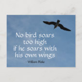 Geen vogel zwelt te hoog op tijdens de vlucht briefkaart (Voorkant)