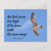 Geen vogel zwelt te hoog op tijdens de vlucht briefkaart (Voorkant)