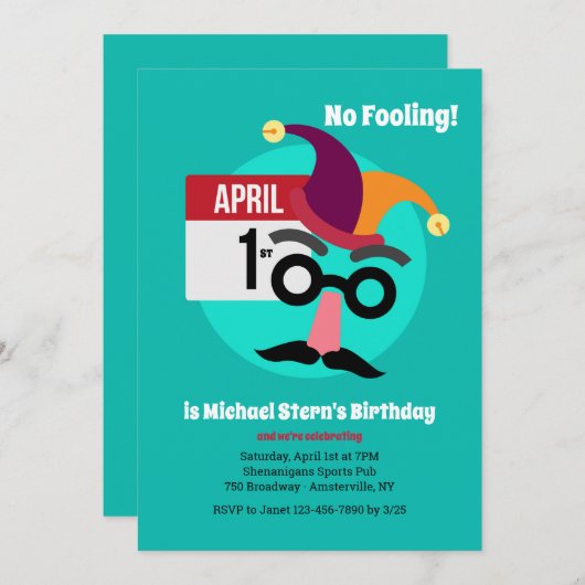 Geen vogelfeest kaart (Voorkant / Achterkant)