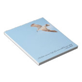 Geen vogelzuren te hoog zeebaars vliegend blauw notitieblok (Schuin)