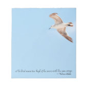 Geen vogelzuren te hoog zeebaars vliegend blauw notitieblok (Voorkant)