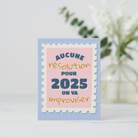 Geen voornemens dit jaar briefkaart (Staand voorkant)