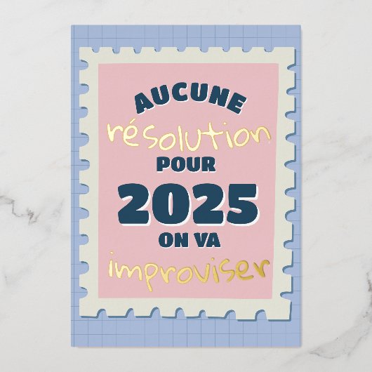 Geen voornemens dit jaar Kerstkaart met folie Folie Feestdagenkaart (Voorkant)