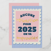 Geen voornemens dit jaar Kerstkaart met folie Folie Feestdagenkaart (Voorkant / Achterkant)