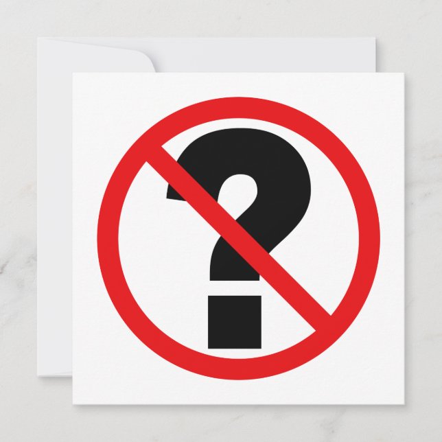 Geen vragen (Voorkant)