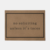 Geen vragen, tenzij het Tacos Custom Tan Funny is Deurmat (Voorkant)