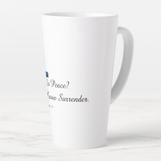 Geen vrede. Weet overgave Christelijk Latte Mok (Rechterhoek)