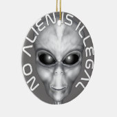 Geen vreemdeling is illegaal keramisch ornament (Rechts)