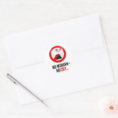 "Geen vrouw - geen gehuil..." Ronde Sticker (Envelop)