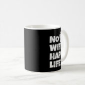 Geen vrouw Happy Life Wives Bruid Bruidegom Huweli Koffiemok (Voorkant rechts)