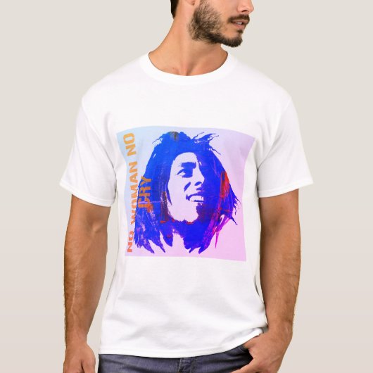 Geen vrouw huilt Bob Marley T-shirt (Voorkant)