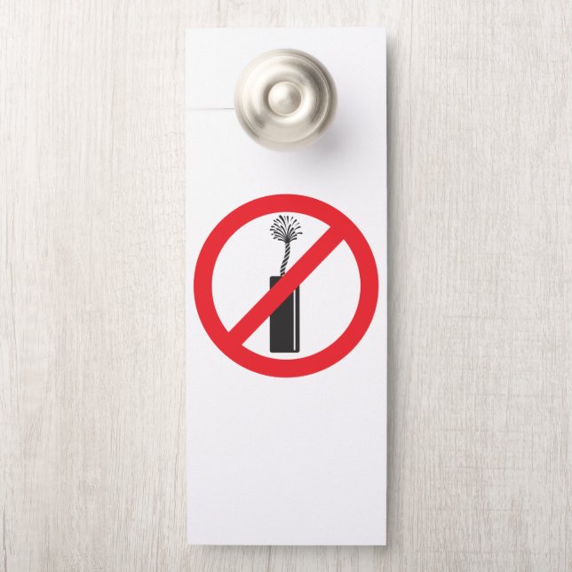 Geen Vuurwerk Symbool Deurhanger (Op knop)