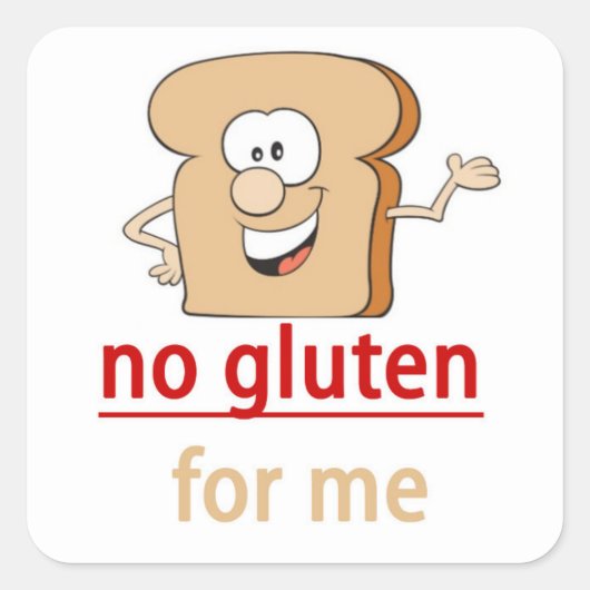 Geen waarschuwing voor glutenallergie vierkante sticker (Voorkant)
