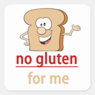 Geen waarschuwing voor glutenallergie vierkante sticker