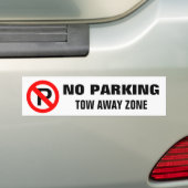 Geen waarschuwingsbord voor parkeersleepgebied bumpersticker (Op auto)