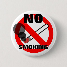 Geen waarschuwingsbord voor roken ronde button 5,7 cm