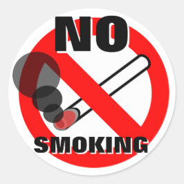 Geen waarschuwingsbord voor roken ronde sticker