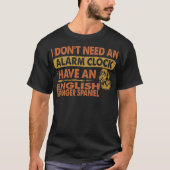 Geen waarschuwingsklok Engels Springer Spaniel nod T-shirt (Voorkant)