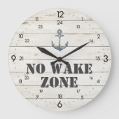 Geen Wake Zone Anchor 24-uurs Tijd Nautical Grote Klok (Voorkant)