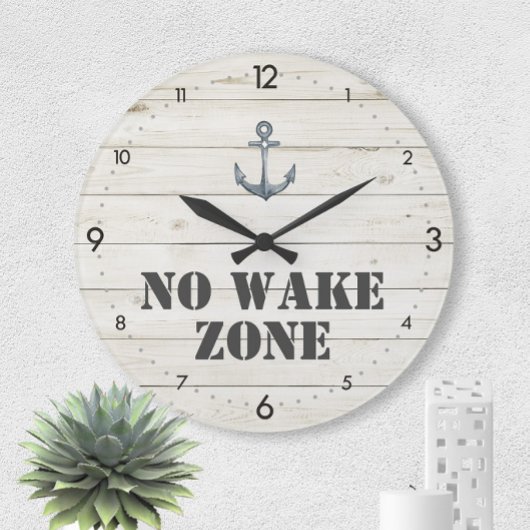 Geen Wake Zone Nautical Clock | Waterverf Anchor Grote Klok