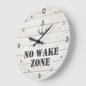 Geen Wake Zone Nautical Clock | Waterverf Anchor Grote Klok (Hoek)