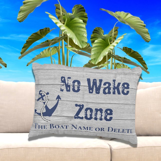 Geen Wake Zone Navy Anker Rope Nautical Accent Kussen (Creator heeft geüpload)