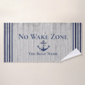 Geen Wake Zone Navy Anker Rope Nautical Badhanddoek (Badhanddoek)
