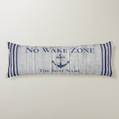 Geen Wake Zone Navy Anker Rope Nautical Lichaamskussen (Voorkant)