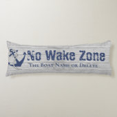 Geen Wake Zone Navy Anker Rope Nautical Lichaamskussen (Voorkant)