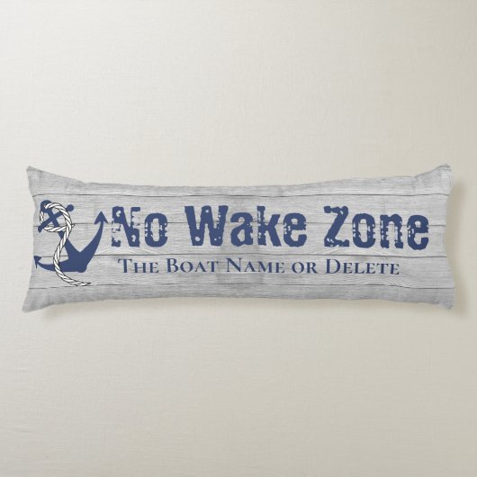 Geen Wake Zone Navy Anker Rope Nautical Lichaamskussen (Voorkant)