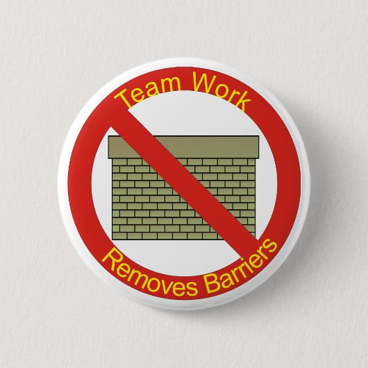 Geen WallsTeamwork verwijdert barrières Ronde Button 5,7 Cm (Voorkant)
