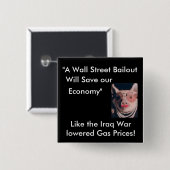 Geen Wallstreet Bailout Vierkante Button 5,1 Cm (Voorkant /achterkant)