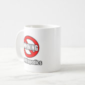 Geen walvisvangst in orthopedie koffiemok (Voorkant links)