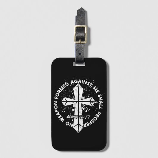 Geen wapen dat tegen mij is gevormd, zal bloeien i bagagelabel (Voorkant (verticaal))